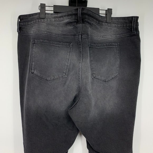 Old Navy Jeans Flare Ankle High Rise Gray Slim Pocket Raw Hem NWT - Picture 8 of 10